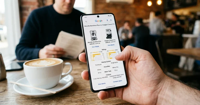 Google Search Generative UI example on a mobile screen